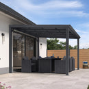 PURPLE LEAF Premium Wall-Mounted Lean to Gazebo with Galvanized Steel Roof for Outdoor Living