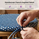 PURPLE LEAF Patio French Round Counter Stool Set of 2 Rattan Backless Stackable Barstools Aluminum Frame Footrest with Woven Wicker for Outdoor Kitchen Yard