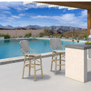 Clearance-PURPLE LEAF Modern Bar Stool Set of 2, Woven Counter Stools with Back, Bistro Bar Stools