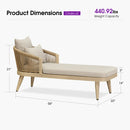 PURPLE LEAF Patio Chaise Lounge Elegant Aluminum Outdoor Lounge Chair with Pillow & Lumbar Support PE Rattan Backrest All Weather for Lawn Beach Backyard