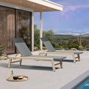PURPLE LEAF Pool Oversized Lounge Chairs Rattan Aluminium Patio Chaise Lounge Outdoor Adjustable Recliner Finish Loungers Woven PE Sun Chairs for Poolside Deck Beach