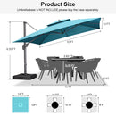 PURPLE LEAF Double Top 10 / 11 / 12 / 9 x 12 ft Square and Rectangle Outdoor Cantilever Umbrella