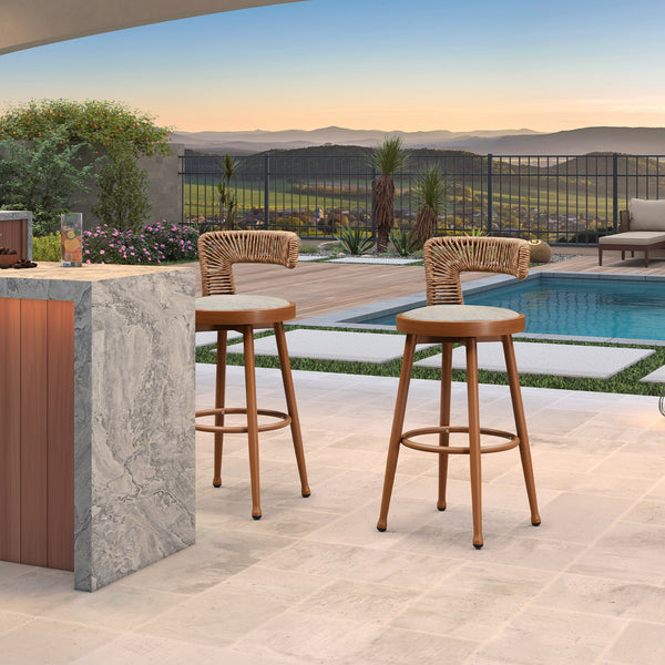 ヘザー ブラウン 『 ラハイナ・ショアーズ 』 594mm×473mm 額付き PURPLE LEAF Outdoor Swivel Bar Stools Set of 2 Metal Modern Rattan Bar