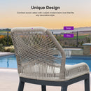 PURPLE LEAF Outdoor Bar Stools Wicker Rattan Bar Stools with Back Aluminum Outside Garden Patio Bar Chairs
