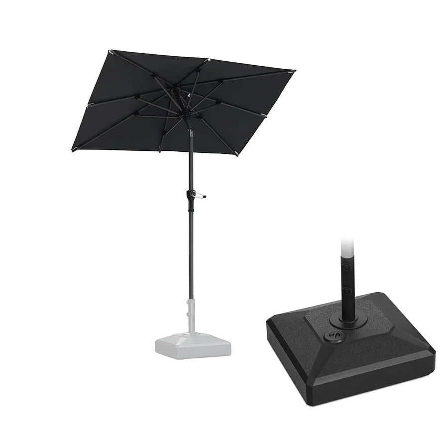 logo patio umbrella with stand PURPLE LEAF Crank and Tilt Rectangular Outdoor Market Base Rechargeable LED Flashlight, 250,000 رياضي making it easy to Gear Ratio:9.2:1