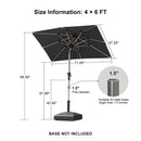 PURPLE LEAF Deluxe Aluminum Market Umbrella, Outdoor Table Umbrella for Patio, Porch