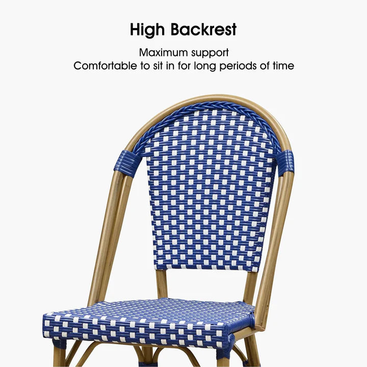 OPEN BOX I PURPLE LEAF French Counter Height Bar Height Stool Set of 2, Patio Bar Chairs with Back Rattan, French Bistro Set