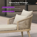 PURPLE LEAF Patio Chaise Lounge Elegant Aluminum Outdoor Lounge Chair with Pillow & Lumbar Support PE Rattan Backrest All Weather for Lawn Beach Backyard