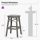 PURPLE LEAF Outdoor Bar Stools Set of 2 Rattan Patio Tall Bar Chairs Aluminum Frame with Back Barstools for Kitchen Garden Backyard Bistros Restaurant