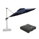 PURPLE LEAF Large Round Patio Cantilever Umbrella With Base for Deck, Pool, Backyard