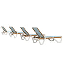 PURPLE LEAF Patio Lounge Chair Set White Chaise Lounge Chairs Five-Position Adjustable Plastic Stackable Chaise for Pool Sunbathing Beach Deck Outdoor