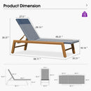 PURPLE LEAF Pool Oversized Lounge Chairs Rattan Aluminium Patio Chaise Lounge Outdoor Adjustable Recliner Finish Loungers Woven PE Sun Chairs for Poolside Deck Beach