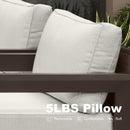 PURPLE LEAF Caesar Open-End Patio Conversation Set with Bronze Cushion Pillows and Ottoman for Modern Outdoor Deck