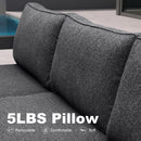 PURPLE LEAF Caesar Enclosed Patio Conversation Set with Grey Cushion Pillows and Ottoman for Porch Graden