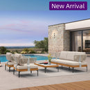 PURPLE LEAF Melben light grey modular sectional with cushions, flexible outdoor layout.