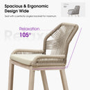 PURPLE LEAF Patio Bar Stools Counter Stools Outdoor Rattan Chairs with Back Modern Aluminum Woven Barstools for Garden Patio Kitchen Indoor