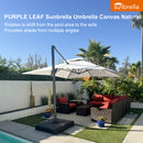 PURPLE LEAF SUNBRELLA Cantilever Umbrella Grey Aluminum Patio Umbrella