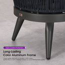 PURPLE LEAF Patio Chaise Lounge Elegant Aluminum Outdoor Lounge Chair with Pillow & Lumbar Support PE Rattan Backrest All Weather for Lawn Beach Backyard