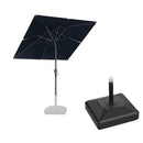 PURPLE LEAF Crank and Tilt Square Patio Table Umbrella with Base for Garden Porch