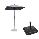 PURPLE LEAF Crank and Tilt Square Patio Table Umbrella with Base for Garden Porch