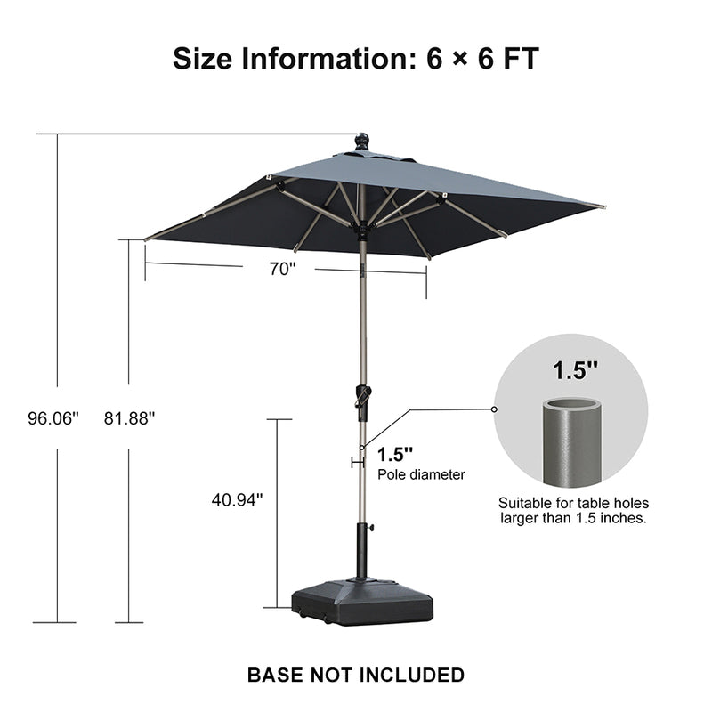 PURPLE LEAF Deluxe Aluminum Market Umbrella, Outdoor Table Umbrella for Patio, Porch