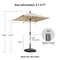 PURPLE LEAF Deluxe Aluminum Market Umbrella, Outdoor Table Umbrella for Patio, Porch