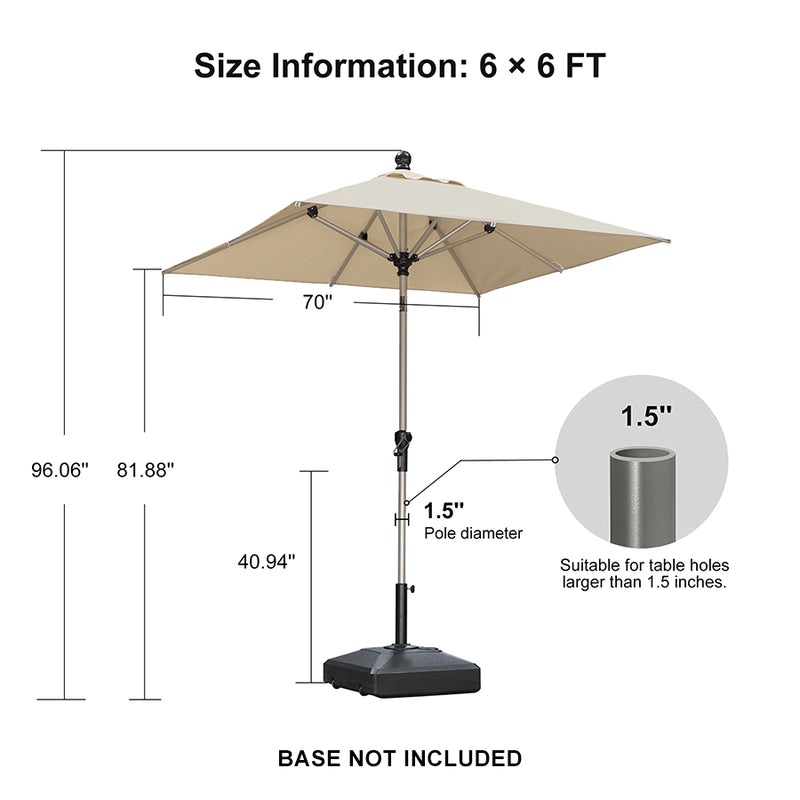PURPLE LEAF Deluxe Aluminum Market Umbrella, Outdoor Table Umbrella for Patio, Porch