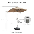 PURPLE LEAF Deluxe Aluminum Market Umbrella, Outdoor Table Umbrella for Patio, Porch