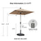 PURPLE LEAF Deluxe Aluminum Market Umbrella, Outdoor Table Umbrella for Patio, Porch