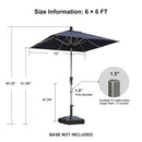 PURPLE LEAF Deluxe Aluminum Market Umbrella, Outdoor Table Umbrella for Patio, Porch