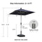 PURPLE LEAF Deluxe Aluminum Market Umbrella, Outdoor Table Umbrella for Patio, Porch