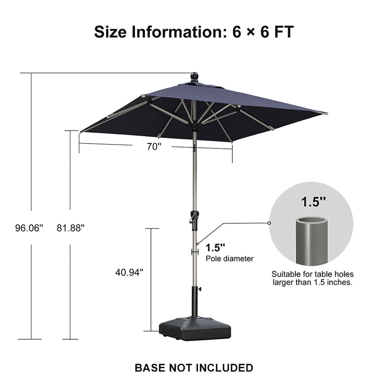 PURPLE LEAF Deluxe Aluminum Market Umbrella, Outdoor Table Umbrella for Patio, Porch