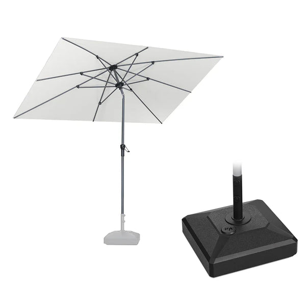 crank cantilever patio umbrella with base Crank & Tilt Rectangular Patio Umbrella