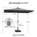 PURPLE LEAF Deluxe Aluminum Market Umbrella, Outdoor Table Umbrella for Patio, Porch