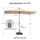 PURPLE LEAF Deluxe Aluminum Market Umbrella, Outdoor Table Umbrella for Patio, Porch