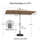 PURPLE LEAF Deluxe Aluminum Market Umbrella, Outdoor Table Umbrella for Patio, Porch