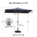 PURPLE LEAF Deluxe Aluminum Market Umbrella, Outdoor Table Umbrella for Patio, Porch