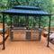 PURPLE LEAF Hardtop Grill Gazebo for Patio Grey Permanent Metal Roof Outside Sun Shade Outdoor BBQ Canopy