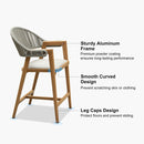 PURPLE LEAF Outdoor Bar Stool Counter Stools Rattan Bar Chair with Back Aluminum Modern Barstools for Patio Garden Kitchen