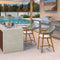 PURPLE LEAF Outdoor Bar Stool Counter Stools Rattan Bar Chair with Back Aluminum Modern Barstools for Patio Garden Kitchen