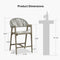 PURPLE LEAF Outdoor Bar Stool Counter Stools Rattan Bar Chair with Back Aluminum Modern Barstools for Patio Garden Kitchen