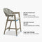 PURPLE LEAF Outdoor Bar Stool Counter Stools Rattan Bar Chair with Back Aluminum Modern Barstools for Patio Garden Kitchen