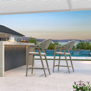 PURPLE LEAF Outdoor Bar Stool Counter Stools Rattan Bar Chair with Back Aluminum Modern Barstools for Patio Garden Kitchen