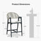 PURPLE LEAF Outdoor Bar Stool Counter Stools Rattan Bar Chair with Back Aluminum Modern Barstools for Patio Garden Kitchen
