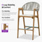 PURPLE LEAF Outdoor Bar Stool Counter Stools Rattan Bar Chair with Back Aluminum Modern Barstools for Patio Garden Kitchen