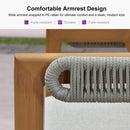 PURPLE LEAF Outdoor Bar Stool Counter Stools Rattan Bar Chair with Back Aluminum Modern Barstools for Patio Garden Kitchen