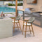 PURPLE LEAF Outdoor Bar Stool Counter Stools Rattan Bar Chair with Back Aluminum Modern Barstools for Patio Garden Kitchen