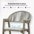 PURPLE LEAF Outdoor Bar Stool Counter Stools Rattan Bar Chair with Back Aluminum Modern Barstools for Patio Garden Kitchen