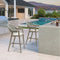 PURPLE LEAF Outdoor Bar Stool Counter Stools Rattan Bar Chair with Back Aluminum Modern Barstools for Patio Garden Kitchen