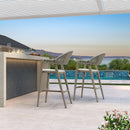 PURPLE LEAF Outdoor Bar Stool Counter Stools Rattan Bar Chair with Back Aluminum Modern Barstools for Patio Garden Kitchen